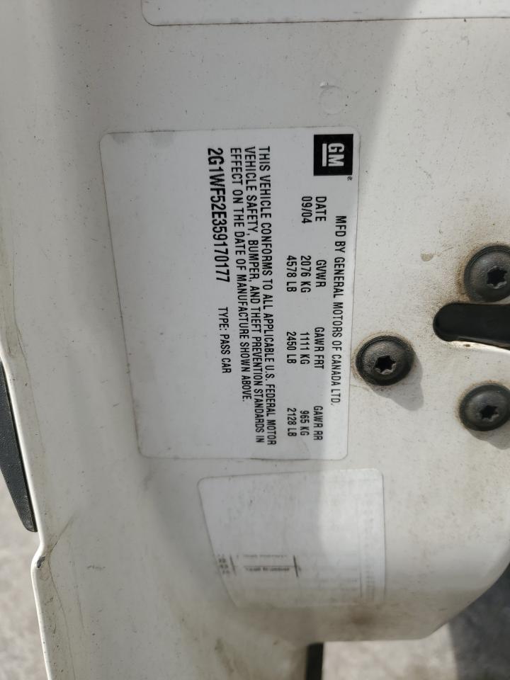 2G1WF52E359170177 2005 Chevrolet Impala