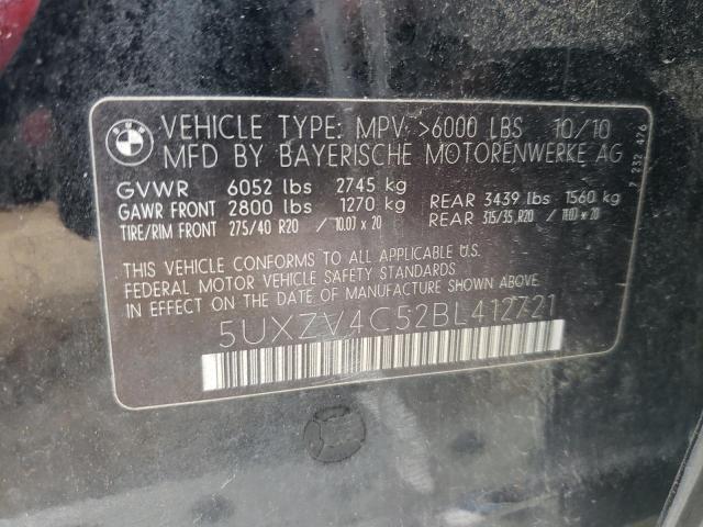 2011 BMW X5 xDrive35I VIN: 5UXZV4C52BL412721 Lot: 57353984