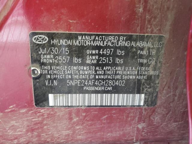 5NPE24AF4GH280402 2016 Hyundai Sonata Se