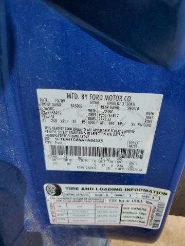 2010 Ford F150 Supercrew VIN: 1FTEW1C86AFA84335 Lot: 58357654