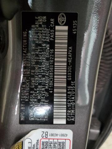 2006 Toyota Avalon Xl VIN: 4T1BK36B56U162216 Lot: 57011024