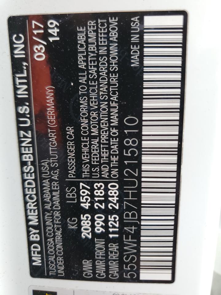 55SWF4JB7HU215810 2017 Mercedes-Benz C 300