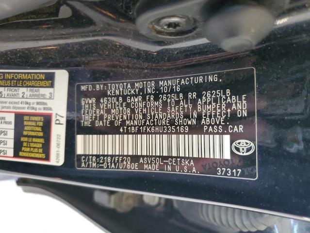 4T1BF1FK6HU335169 2017 TOYOTA CAMRY - Image 12