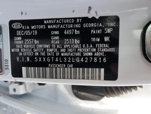 2020 Kia Optima Lx VIN: 5XXGT4L32LG427816 Lot: 58130714