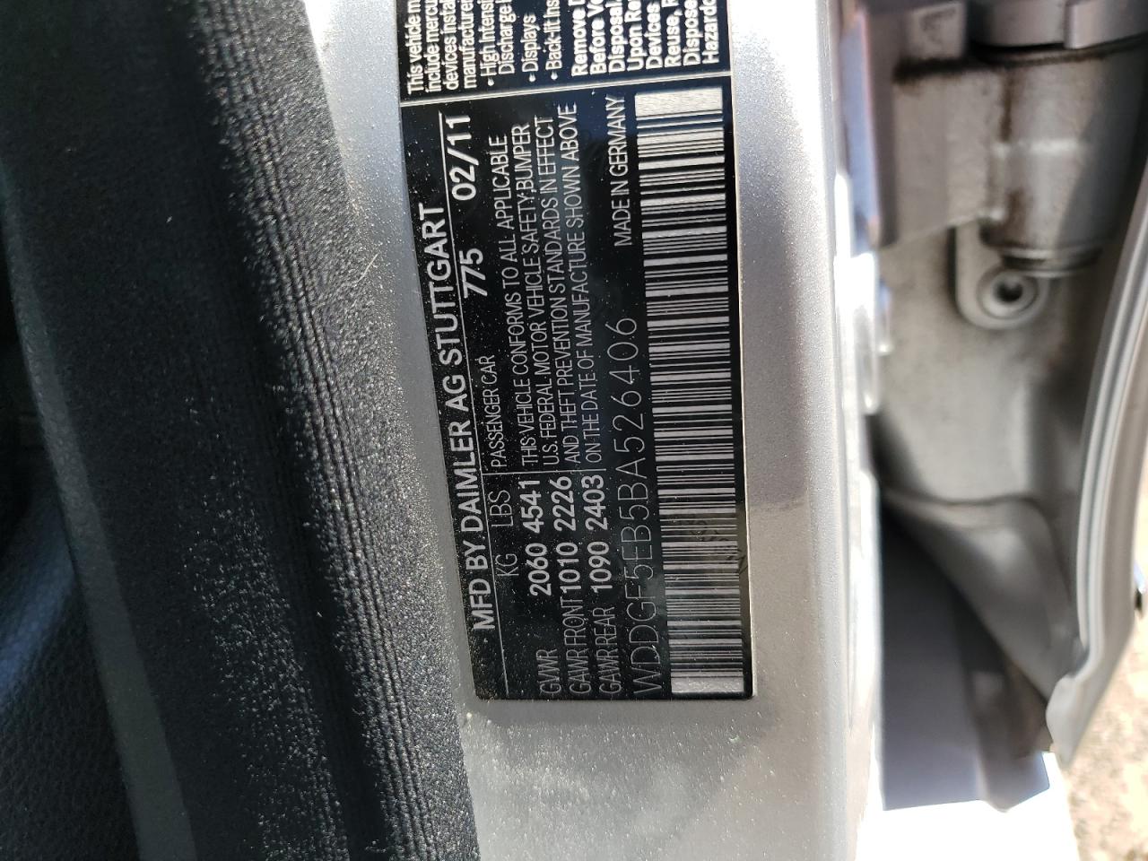 WDDGF5EB5BA526406 2011 Mercedes-Benz C 300