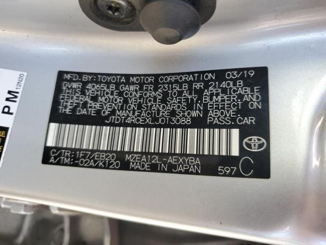 2020 TOYOTA COROLLA XS - JTDT4RCEXLJ013088