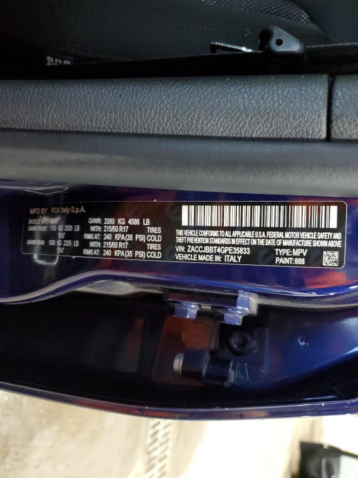 ZACCJBBT4GPE35833 2016 Jeep Renegade Latitude