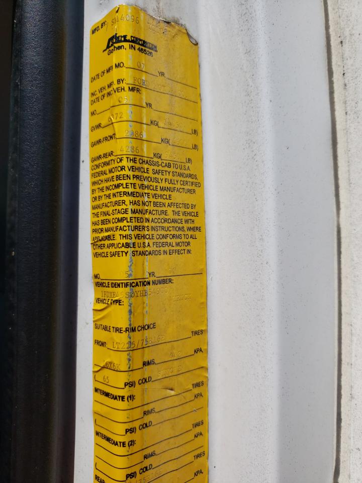 1FDXE45S0YHB54900 2000 Ford Econoline E450 Super Duty Cutaway Van