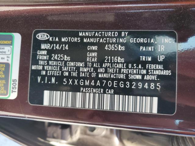 2014 Kia Optima Lx VIN: 5XXGM4A70EG329485 Lot: 58659984