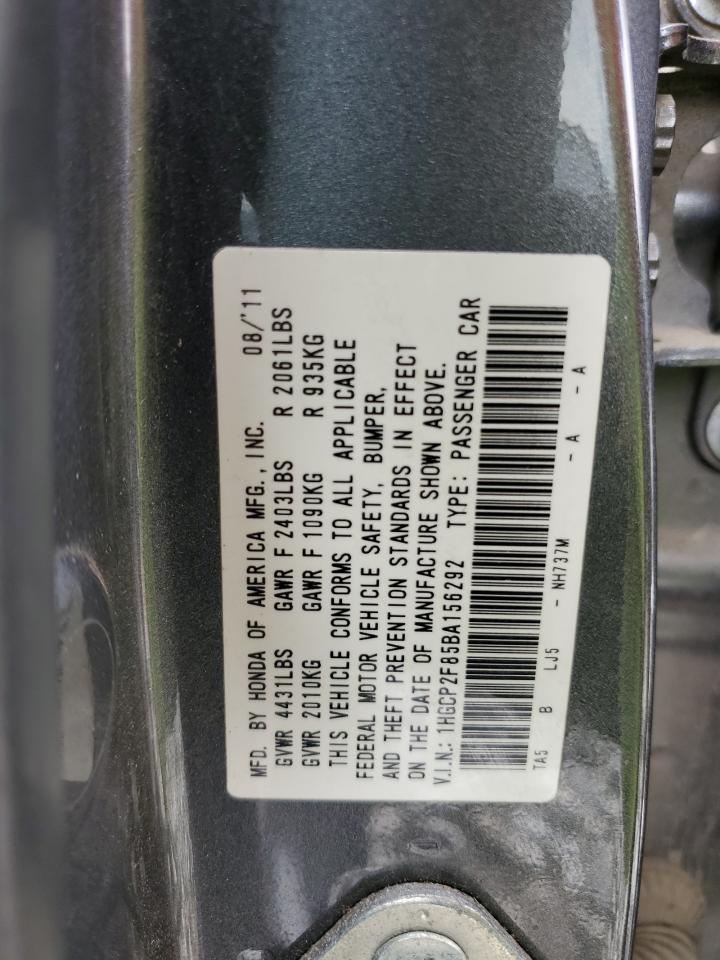 1HGCP2F85BA156292 2011 Honda Accord Exl