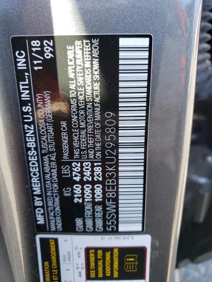 55SWF8EB3KU295809 2019 Mercedes-Benz C 300 4Matic