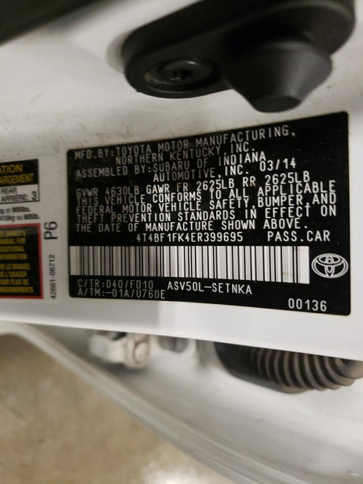 4T4BF1FK4ER399695 2014 Toyota Camry L