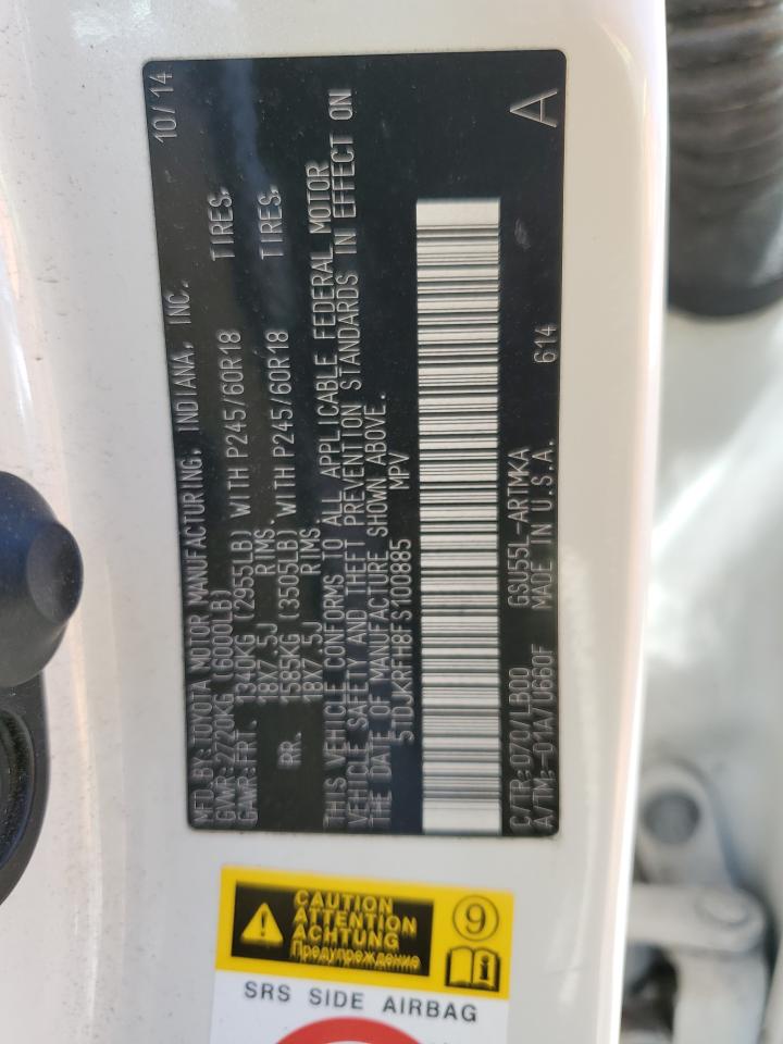 XTDJKRFH8FS100885 2015 Toyota Highlander