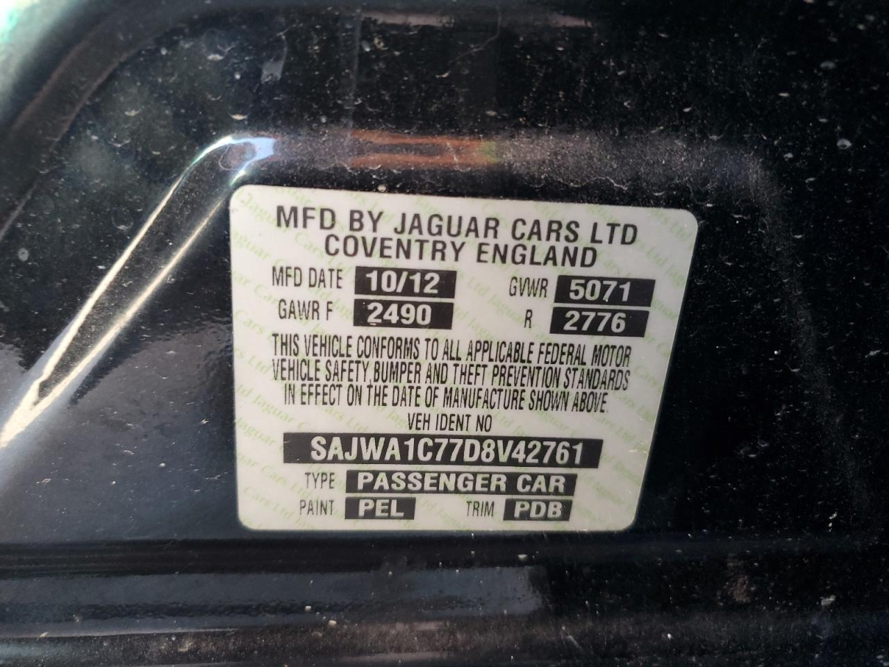 SAJWA1C77D8V42761 2013 Jaguar Xj