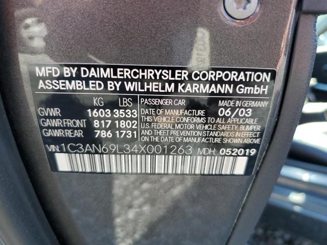 2004 Chrysler Crossfire Limited VIN: 1C3AN69L34X001263 Lot: 58007334