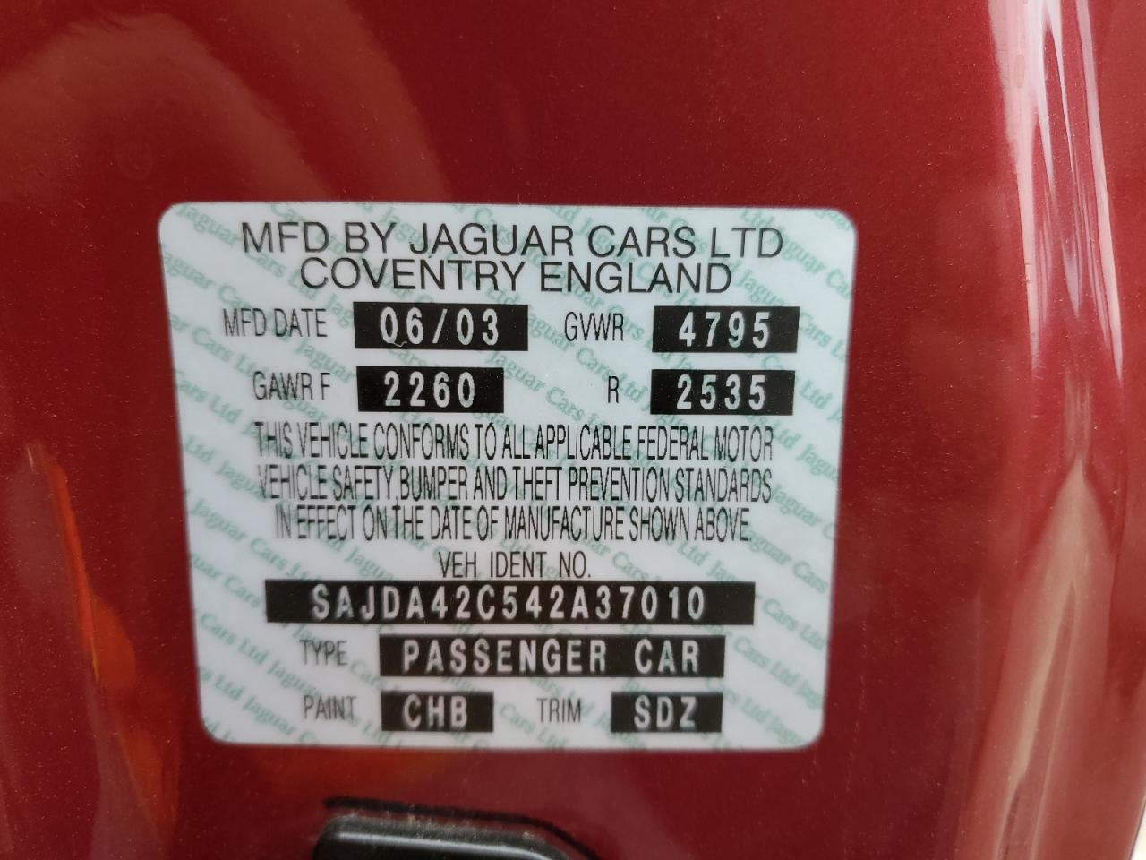 SAJDA42C542A37010 2004 Jaguar Xk8