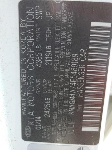 2014 Kia Optima Lx VIN: KNAGM4A74E5489189 Lot: 59865994