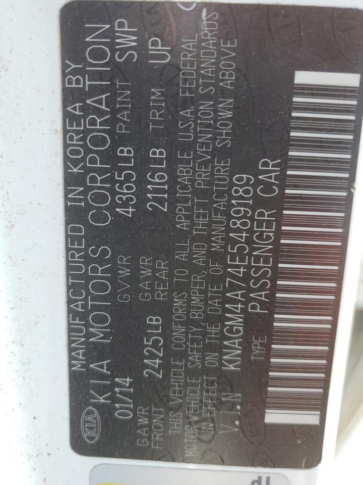 KNAGM4A74E5489189 2014 Kia Optima Lx