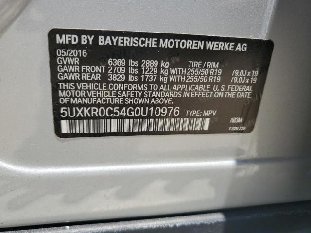 2016 BMW X5 XDRIVE3 - 5UXKR0C54G0U10976