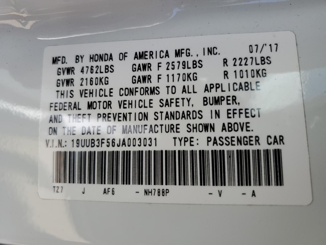 19UUB3F56JA003031 2018 Acura Tlx Tech