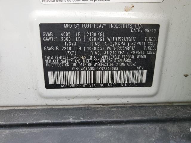 2011 Subaru Outback 3.6R Limited VIN: 4S4BRDLCXB2314009 Lot: 59921884