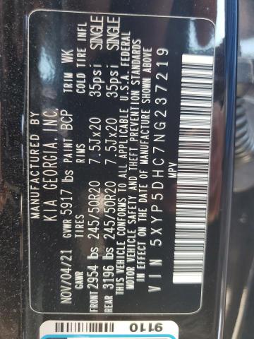 2022 Kia Telluride Sx VIN: 5XYP5DHC7NG237219 Lot: 59854104