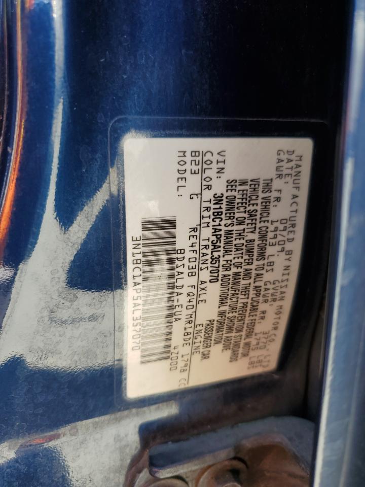 3N1BC1AP5AL357070 2010 Nissan Versa S