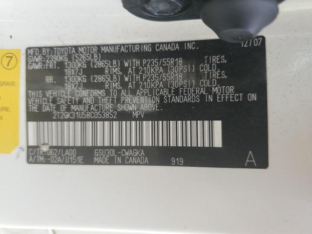 2008 Lexus Rx 350 VIN: 2T2GK31U58C053852 Lot: 58603844