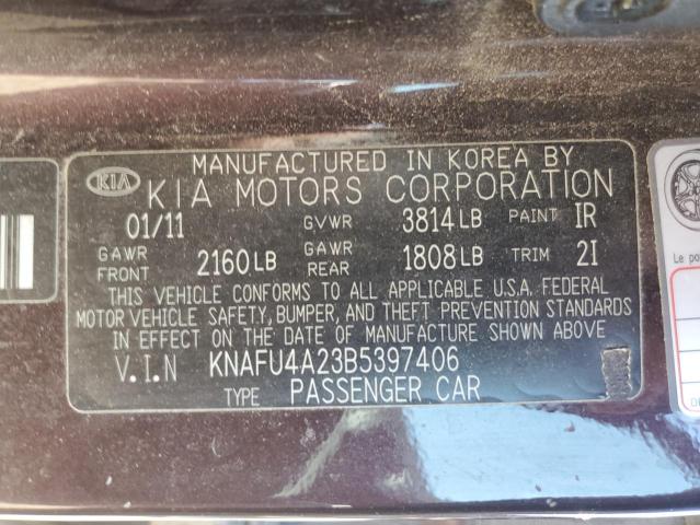 2011 Kia Forte Ex VIN: KNAFU4A23B5397406 Lot: 58619754