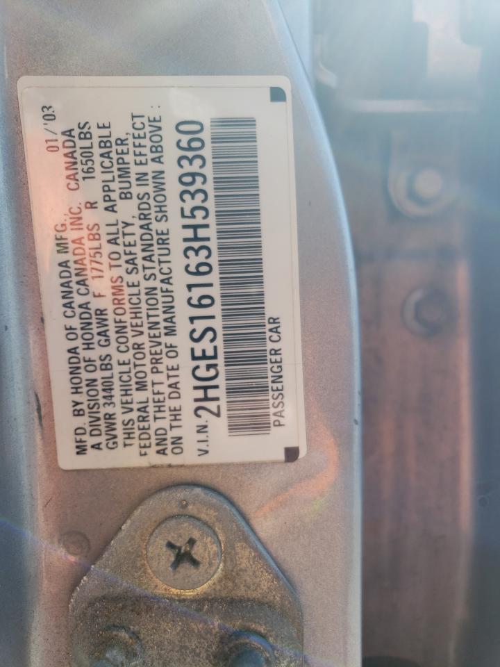 2HGES16163H539360 2003 Honda Civic Dx