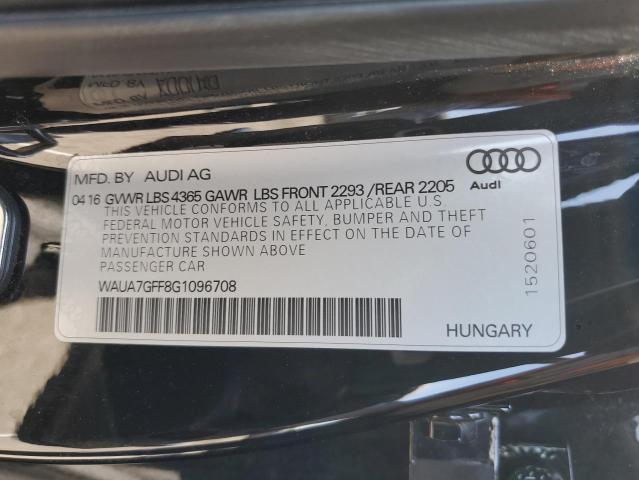 2016 Audi A3 Premium VIN: WAUA7GFF8G1096708 Lot: 58985114