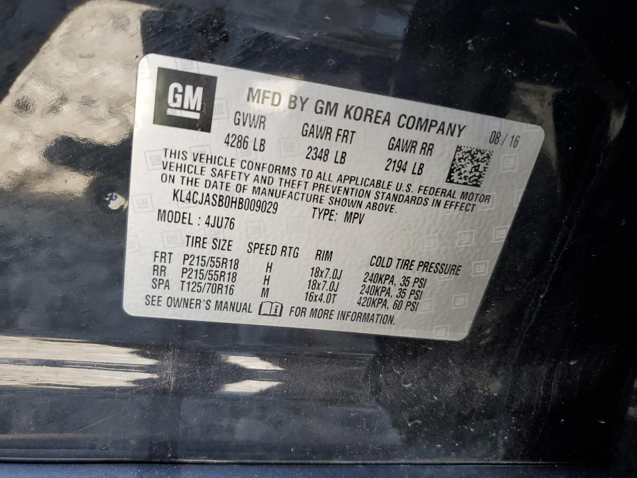 KL4CJASB0HB009029 2017 Buick Encore Preferred