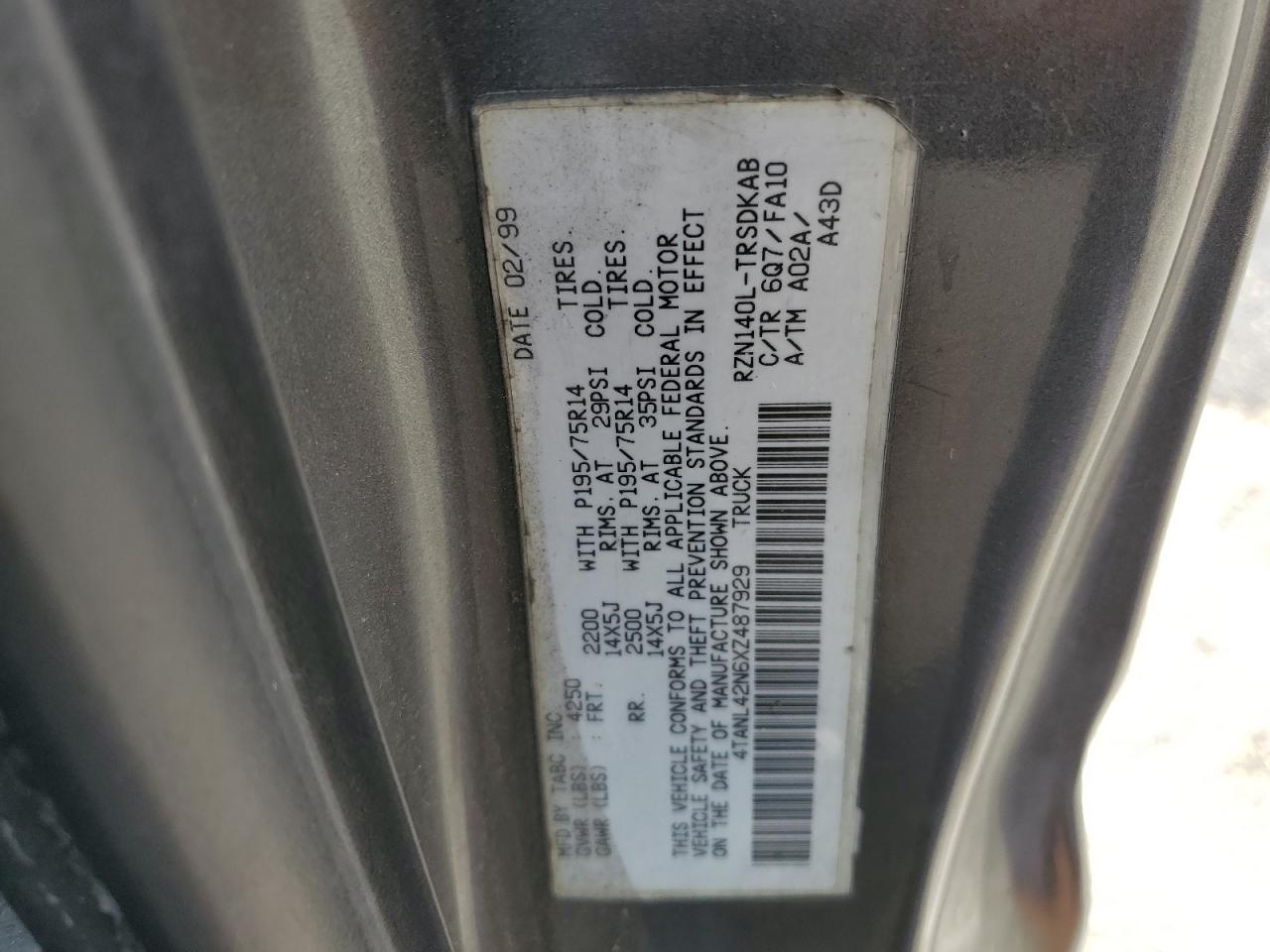 4TANL42N6XZ487929 1999 Toyota Tacoma