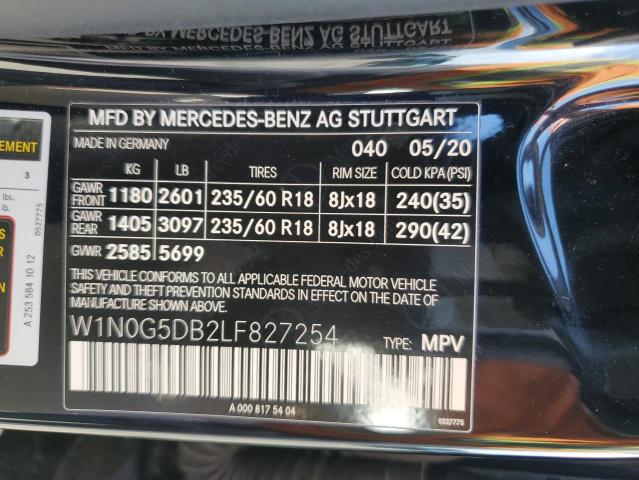 2020 Mercedes-Benz Glc 350E VIN: W1N0G5DB2LF827254 Lot: 55603014