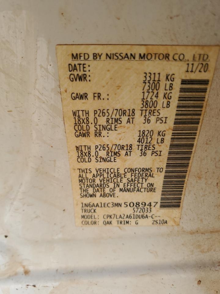 1N6AA1EC3MN508947 2021 Nissan Titan S