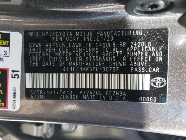 VIN 4T1C11AK5PU130757 2023 Toyota Camry, LE no.12