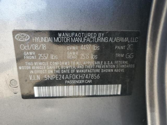 5NPE24AF0KH747856 2019 HYUNDAI SONATA - Image 12