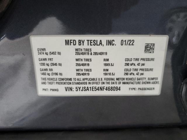 5YJSA1E54NF468094 2022 TESLA MODEL S - Image 12