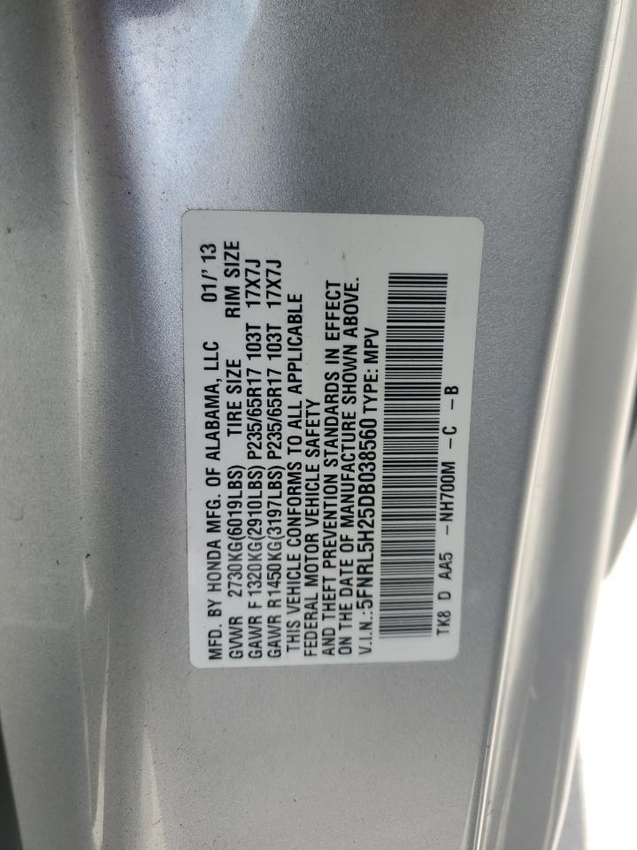 5FNRL5H25DB038560 2013 Honda Odyssey Lx