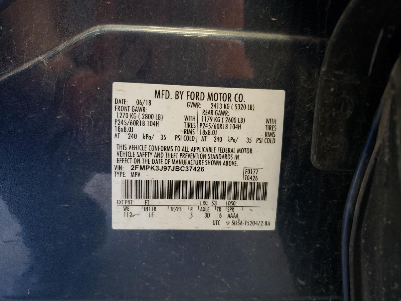 2FMPK3J97JBC37426 2018 Ford Edge Sel