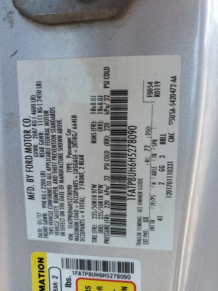 1FATP8UH6H5278090 2017 Ford Mustang