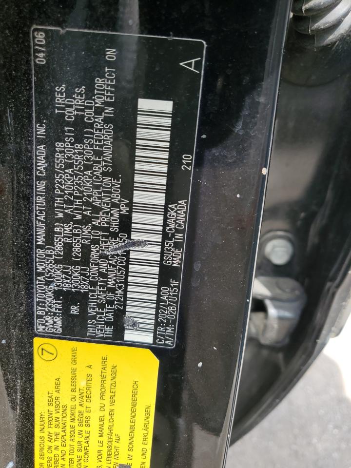2T2HK31U57C011250 2007 Lexus Rx 350