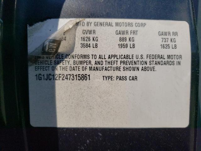 2004 Chevrolet Cavalier VIN: 1G1JC12F247315861 Lot: 58619024