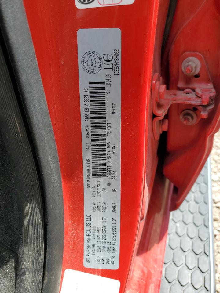 1C6SRFFT1LN194314 2020 Ram 1500 Big Horn/Lone Star