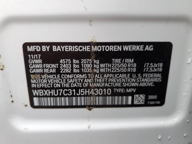 VIN WBXHU7C31J5H43010 2018 BMW X1, Sdrive28I no.12