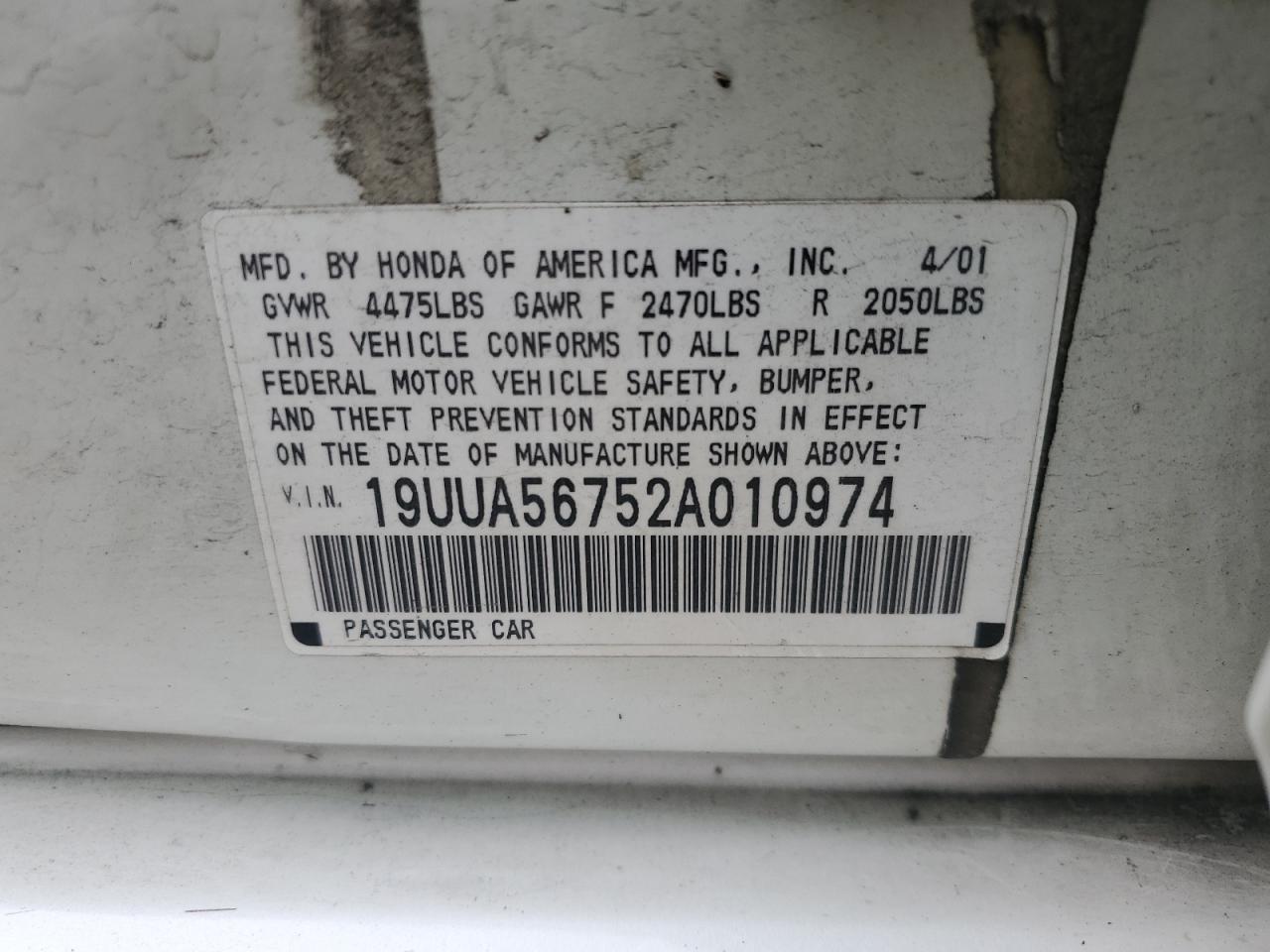 19UUA56752A010974 2002 Acura 3.2Tl