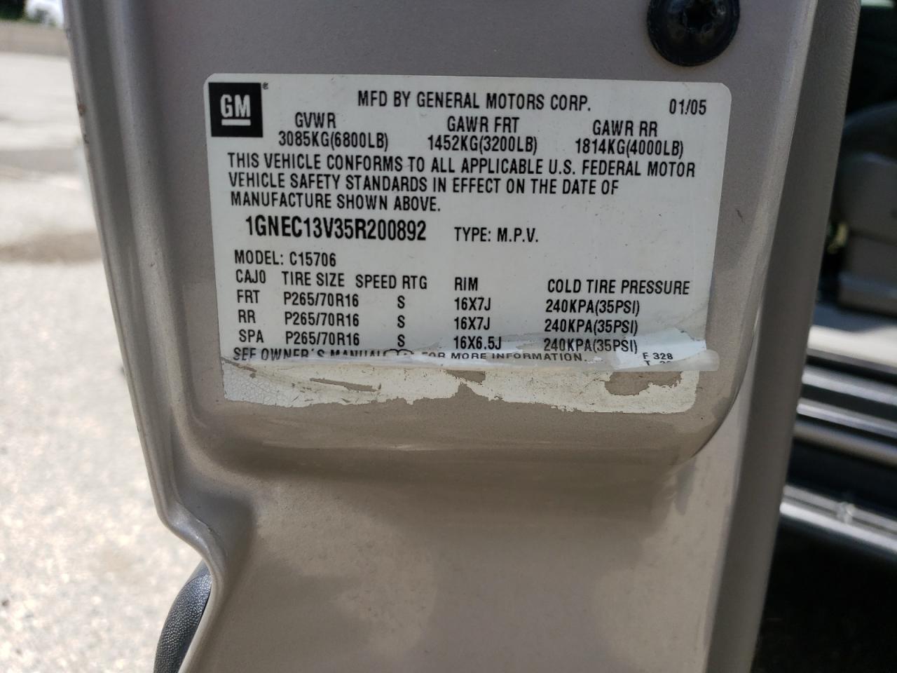 1GNEC13V35R200892 2005 Chevrolet Tahoe C1500