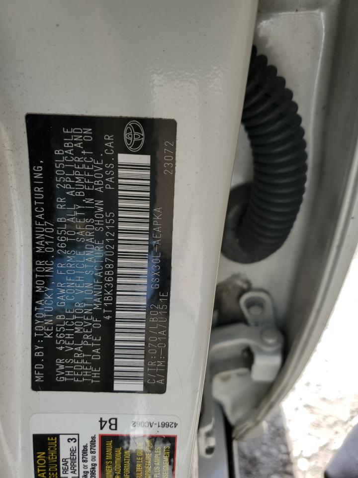 4T1BK36B87U212155 2007 Toyota Avalon Xl