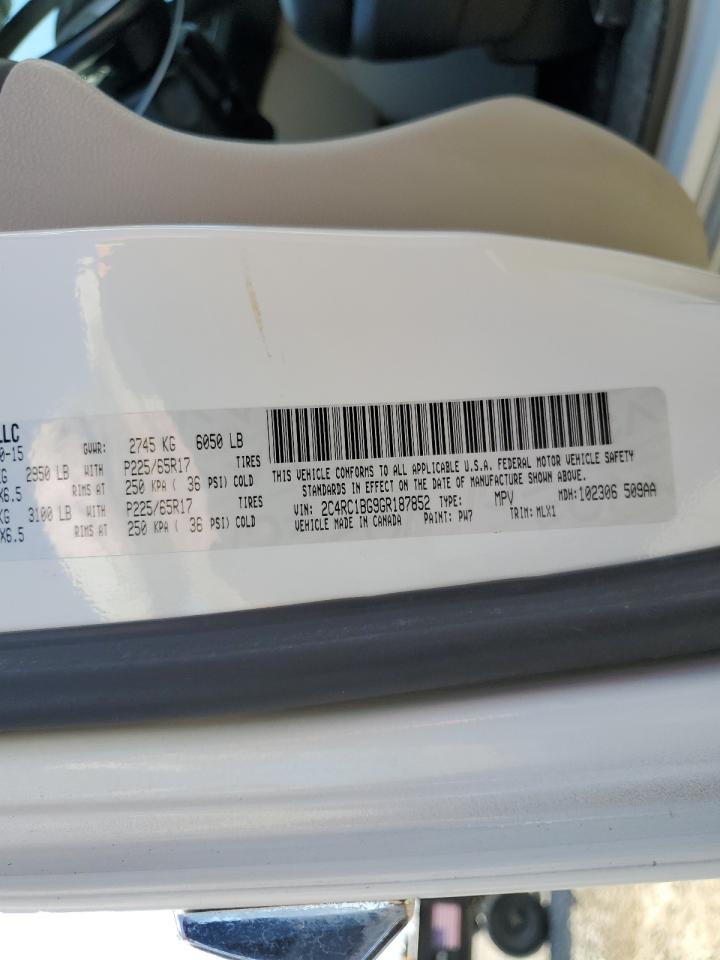 2C4RC1BG9GR187852 2016 Chrysler Town & Country Touring