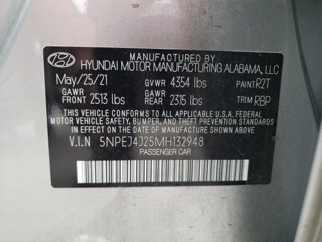 2021 Hyundai Sonata Sel Plus VIN: 5NPEJ4J25MH132948 Lot: 57891824